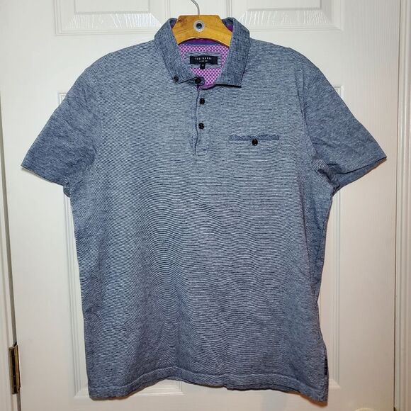 Ted Baker London Textured Knit Polo Size 5 (XL) - Picture 1 of 11